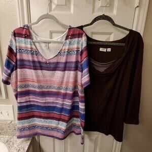 BUNDLE OF catherines and cato shirts plus size‎ 1X 2X 22/24w